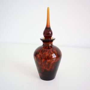 Vintage Tortoise Shell Art Glass Perfume Bottle